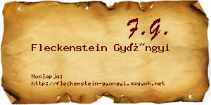 Fleckenstein Gyöngyi névjegykártya